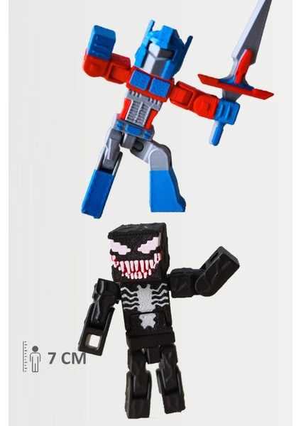Minecraft Optimus Prime ve Venom Hareketli Eklemli Figür