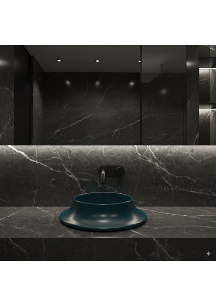 Pearl Volcano Matt Rain Blue Solid Lavabo fırsatları