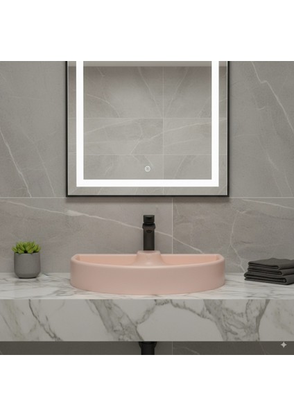 Pearl Unique Mat Pink Full Solid Lavabo
