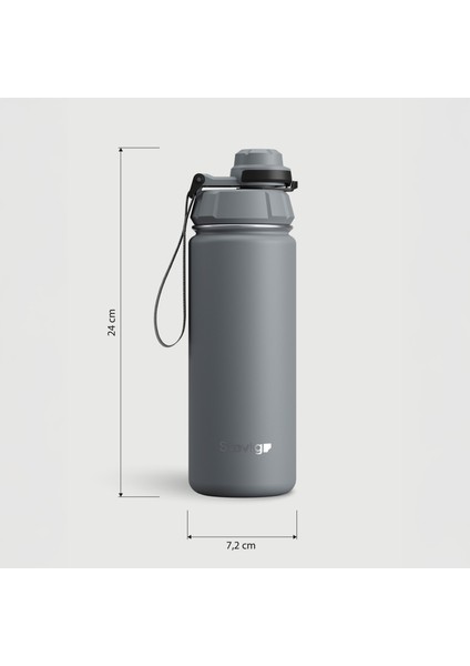 1 Hand Leak-Proof Sızdırmaz Çelik Termos 500 ml Grey ST-209