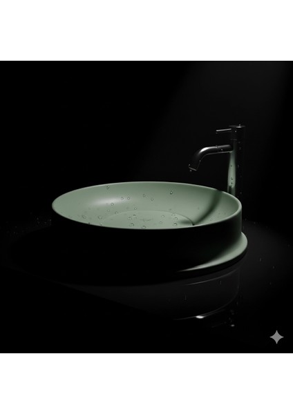 Pearl Bead Matt Olive Green Solid Lavabo indirimleri