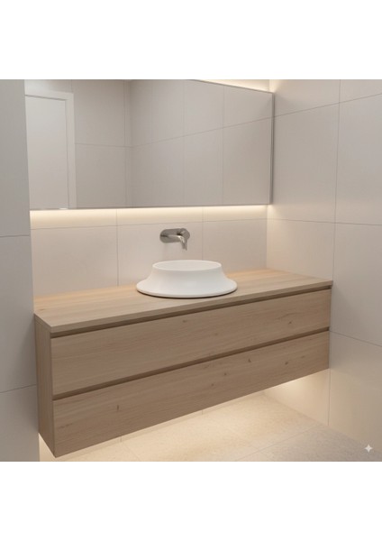 Pearl Volcano Matt White Solid Lavabo