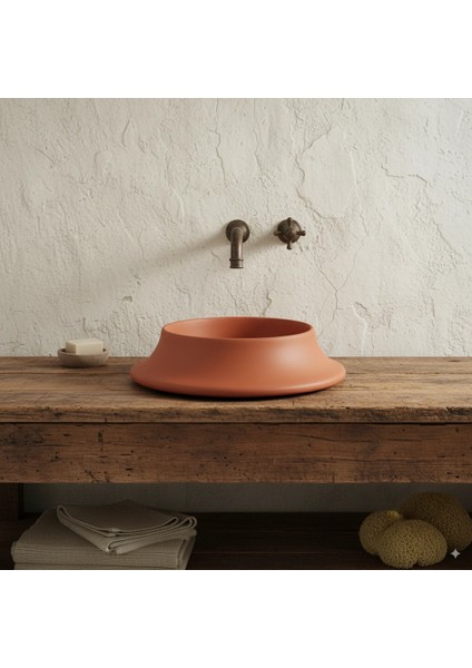 Pearl Volcano Matt Brick Solid Lavabo