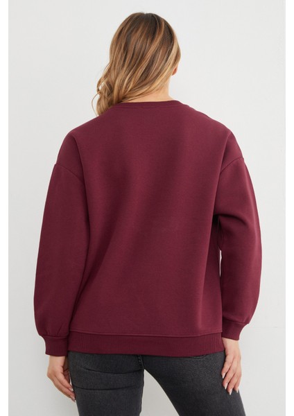 3 Iplik Fiyonk Nakışlı Oversize Sweatshirt indirimleri