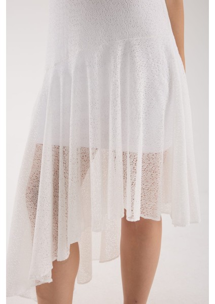 Eteği Volanlı Uzun Elbise