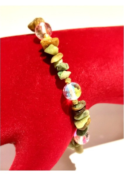 Lüks Gösterişli Renkli Doğal Taş Bileklik