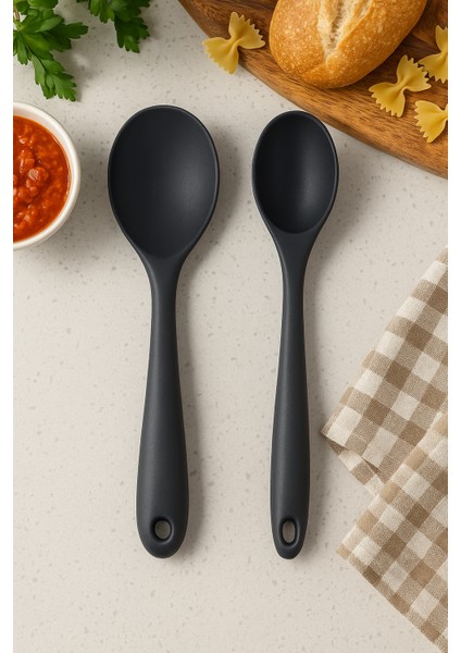 🖤 2’li Siyah Servis Kaşığı Seti – Isıya Dayanıklı, Ergonomik ve Şık Tasarım modelleri