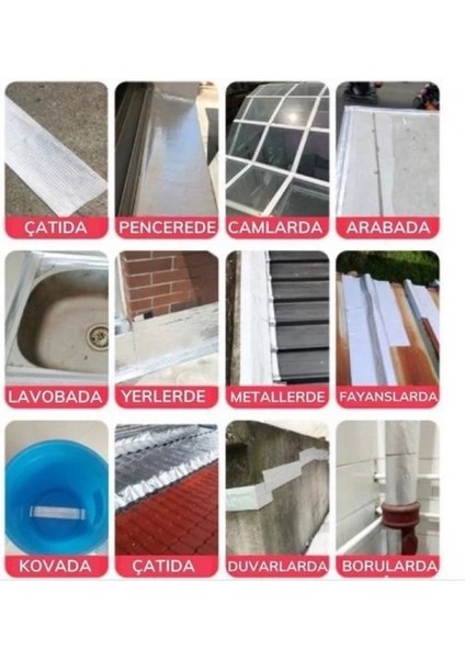 Yüksek Sıcaklık Dayanan Su Geçirmez Çatı Boru Duvar Çatlak Yapışkan Bant Folyo 5 mt x 10 cm modelleri