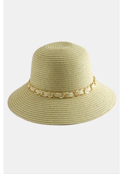 Wizard Fiyong Zincir Örgülü Hasır Şapka-Bej fiyatları