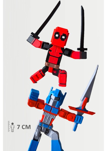 Minecraft Deadpool ve Optimus Prime Hareketli Eklemli Figür