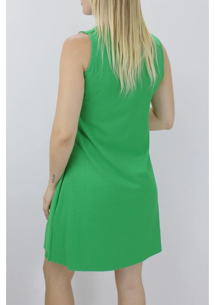 Krinkıl V Yaka Elbise Yeşil - 128.275. fırsatları