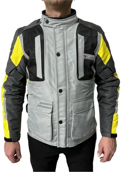 Tourex Grı Sarı Motosiklet Montu modelleri