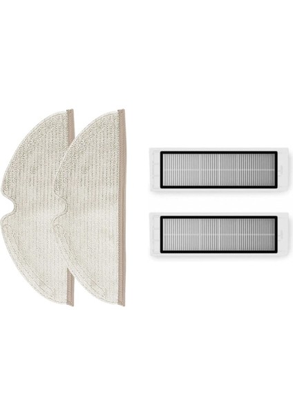 Roborock S6 Pure Aksesuar Seti 2 Adet Tam Yüzeyli Fiber Mop Bezi 2 Adet Hepa Filtre
