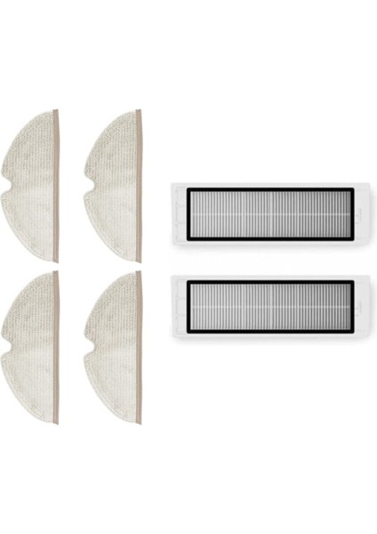 Roborock S5 Max Aksesuar Seti 4 Adet Tam Yüzeyli Fiber Mop Bezi 2 Adet Hepa Filtre