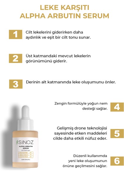 Koyu Leke Karşıtı Arbutin Cilt Serumu (Niacinamide 5% + Alpha Arbutin 2%) 30 ML fiyatları