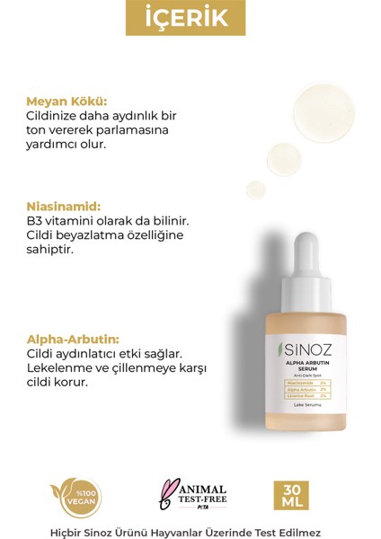Koyu Leke Karşıtı Arbutin Cilt Serumu (Niacinamide 5% + Alpha Arbutin 2%) 30 ML modelleri