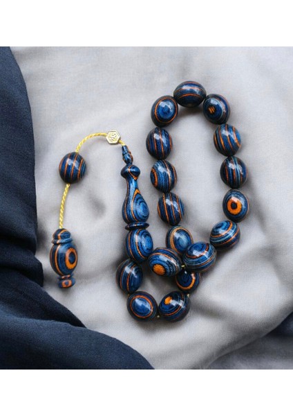 Efe Koleksiyonu Kafur Ağacı Sistemli Lacivert Renk Tesbih