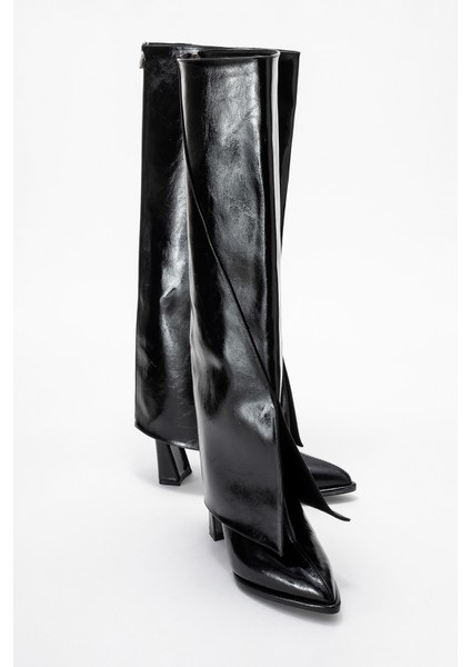 Aja Siyah Kadın Kalın Topuklu Çizme Olabilen Bot modelleri