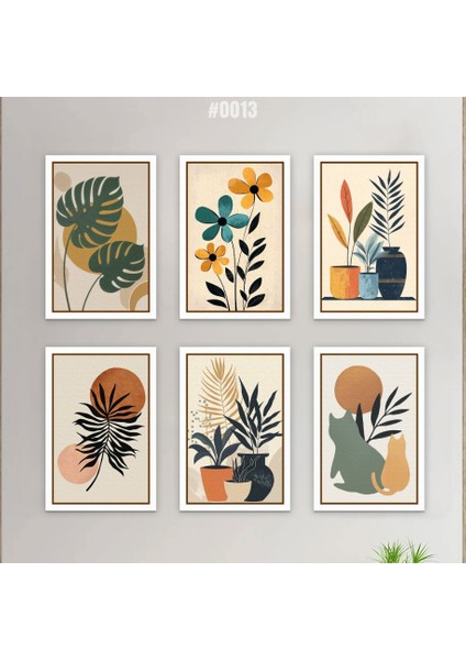 6'lı Bohem Tarz Ahşap Tablo