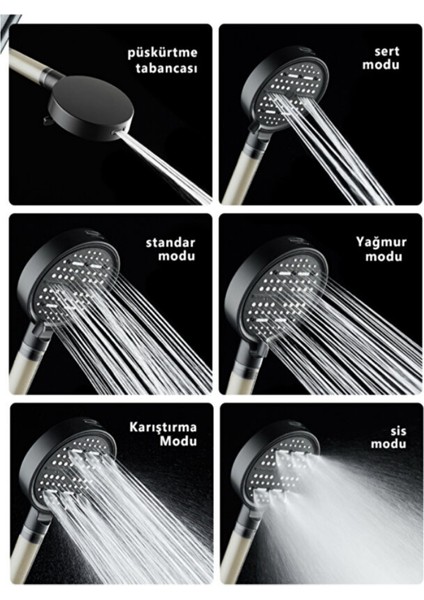 6 Fonksiyonlu Filtreli Duş Başlığı + 3 Adet Yedek Filtre – Yüksek Basınçlı Su Tasarruflu Banyo Başlığı fiyatları