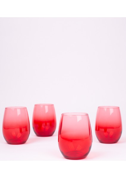 Larc 4'lü Meşrubat Bardağı - Kırmızı - 350 ml