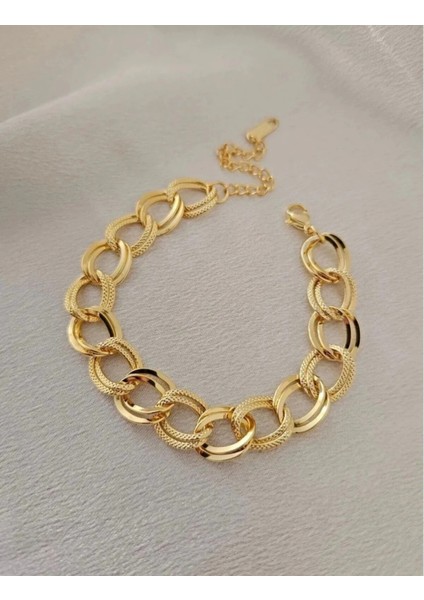 Gold Kaplama Çelik Samanyolu Model Bileklik