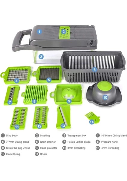 Sebze Doğrayıcı Sebze Dilimleyici 14 Pcs (5264) modelleri