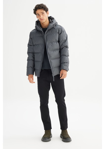 Regular Fit Normal Kesim Kapüşonlu Cepli Şişme Puffer Mont fiyatları