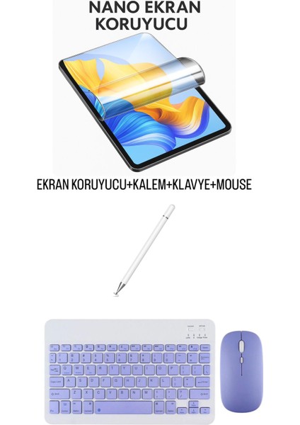 iPad 10.2 8.nesil Uyumlu Ekran Koruyucu Klavye Mouse Set