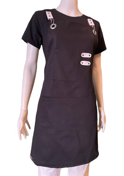 Siyah Çapraz Askılı Trend Önlük