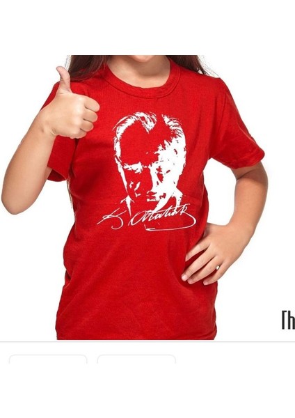 Atatürk Baskılı Pamuk Kırmızı T Shirt