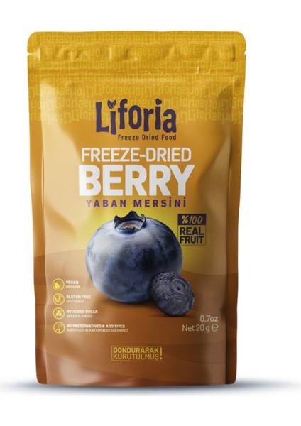 Freeze Dried Tane Yaban Mersini- Dondurularak Kurutulmuş Meyve-Freeze Dry Kuru MEYVE 20GR