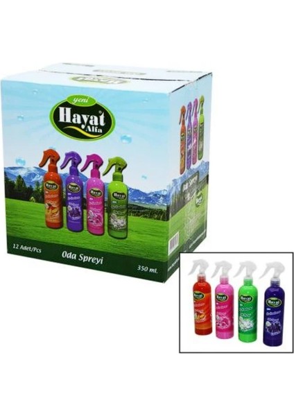 Oda Spreyi 12’li Koli 12X350ML Karışık Kalıcı Oda Kokuları