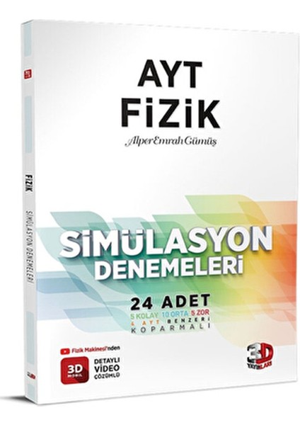 Ayt Fizik Simülasyon Denemeleri 24 Adet Alper Emrah Gümüş Eğitim Seti
