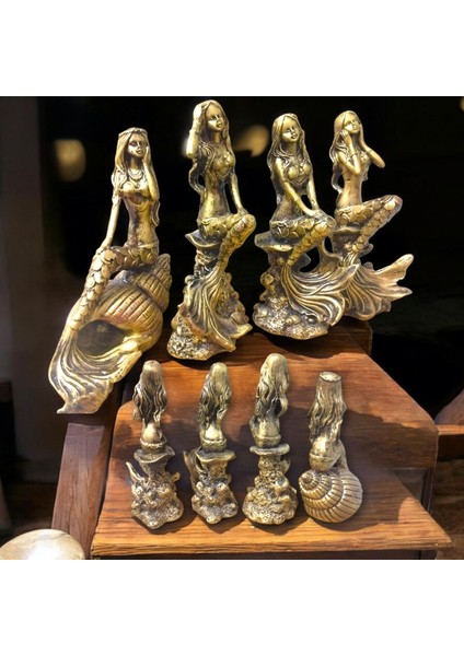 Polyester Denizkızı Biblo (Dört Adet Bir Set)Gold Çok Şık Bir Miteolojik Hediyelik fiyatları