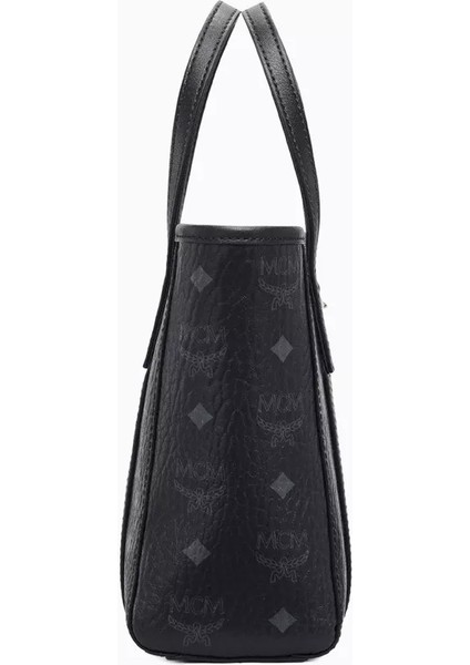 Visetos Mini Toni Tote Çanta, Nappa Deri & Kanvas Shopper