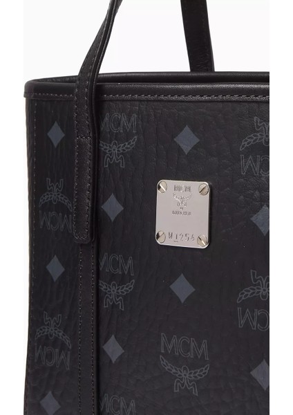 Visetos Mini Toni Tote Çanta, Nappa Deri & Kanvas Shopper