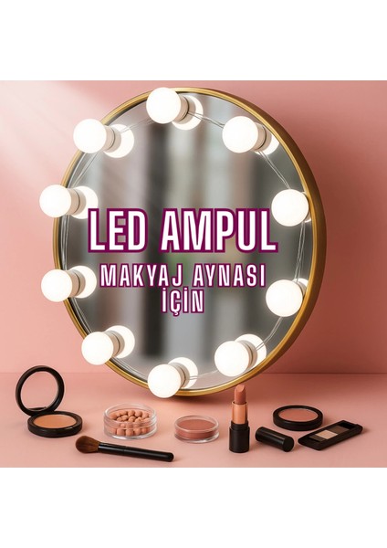 10LU Makyaj Masası Banyo Aynası Giyim Odası Aydınlatma Hollywood Nostaljik LED Lamba Ayna Hariç fiyatları