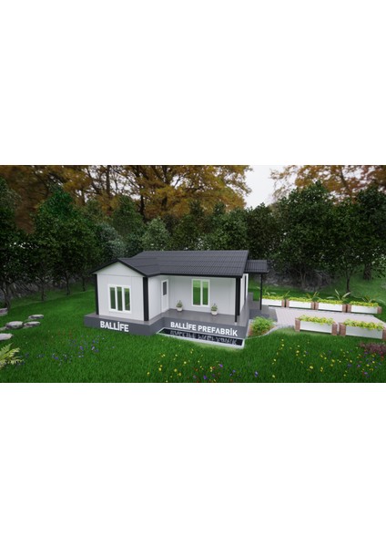Ballife Prefabrik 77 M2 Standart Prefabrik Konut modelleri