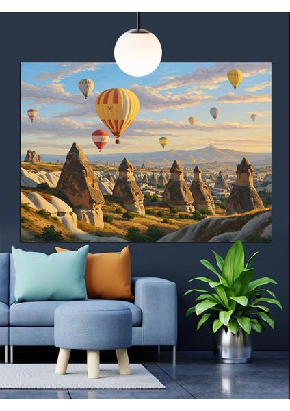 Sıcak Hava Balonları Uçuşu Dekoratif Kanvas - Mdf Ahşap Tablo fiyatları