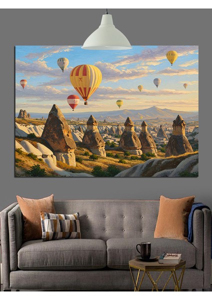 Sıcak Hava Balonları Uçuşu Dekoratif Kanvas - Mdf Ahşap Tablo indirimleri