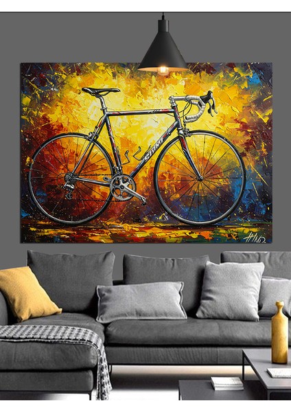 Şehir Bisikleti Klasik Tarz Dekoratif Kanvas - Mdf Ahşap Tablo