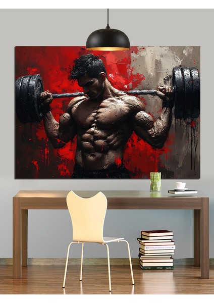 Kaslı Adam Vücut Geliştirme Dekoratif Kanvas - Mdf Ahşap Tablo fiyatları