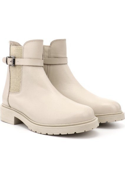 Kadın Bej Tokalı Hakiki Deri Chelsea Bot fiyatları