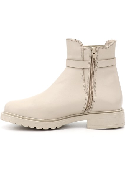 Kadın Bej Tokalı Hakiki Deri Chelsea Bot modelleri