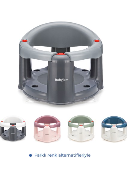 Babyjem Önden Açılır Banyo ve Mama Oturağı Gri Minderi 2'li Set