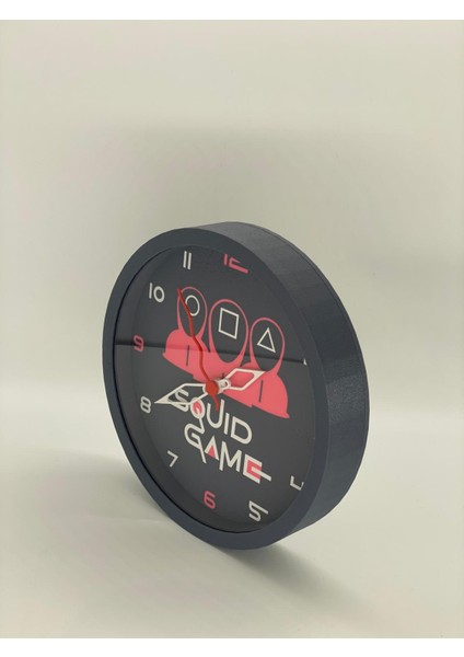 Squid Game Temalı Gri Zeminli ve Koyu Gri Kasa Duvar Saati indirimleri