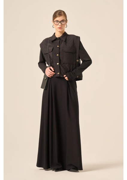 Kadın Kapitone Oysho Etekli Takım Siyah 31220