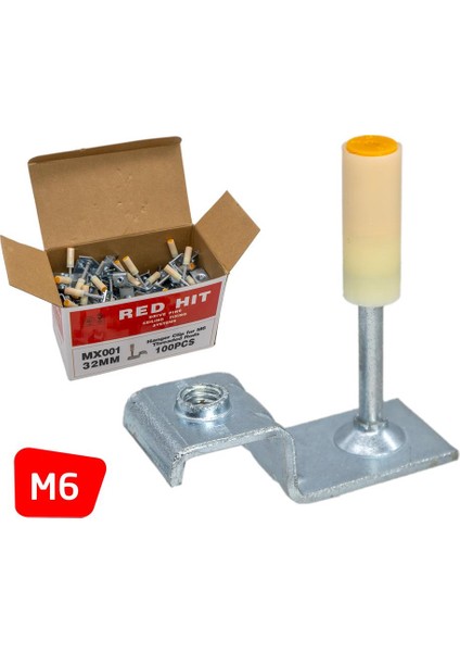 MX001 M6 Tij Asma Tavan Barutlu Çivi (100 Lü Paket)