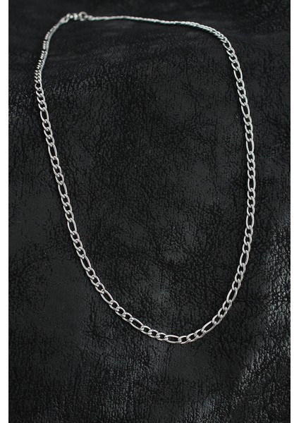 316L Çelik Klasik Figaro Zincir Model Gümüş Renk Erkek Kolye